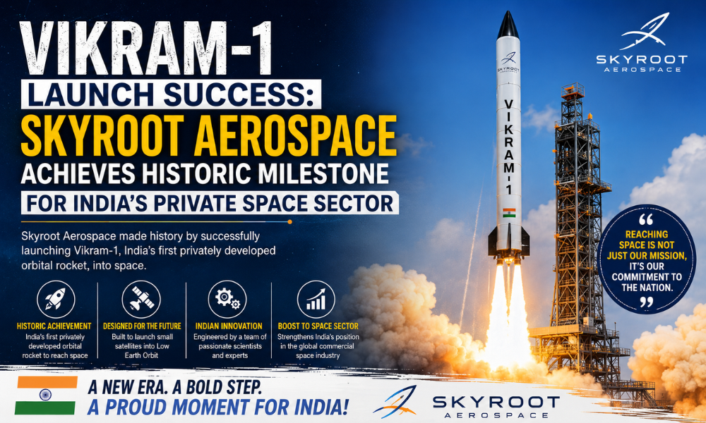 Vikram 1 Launch Success Skyroot Aerospace Achieves Historic Milestone for India